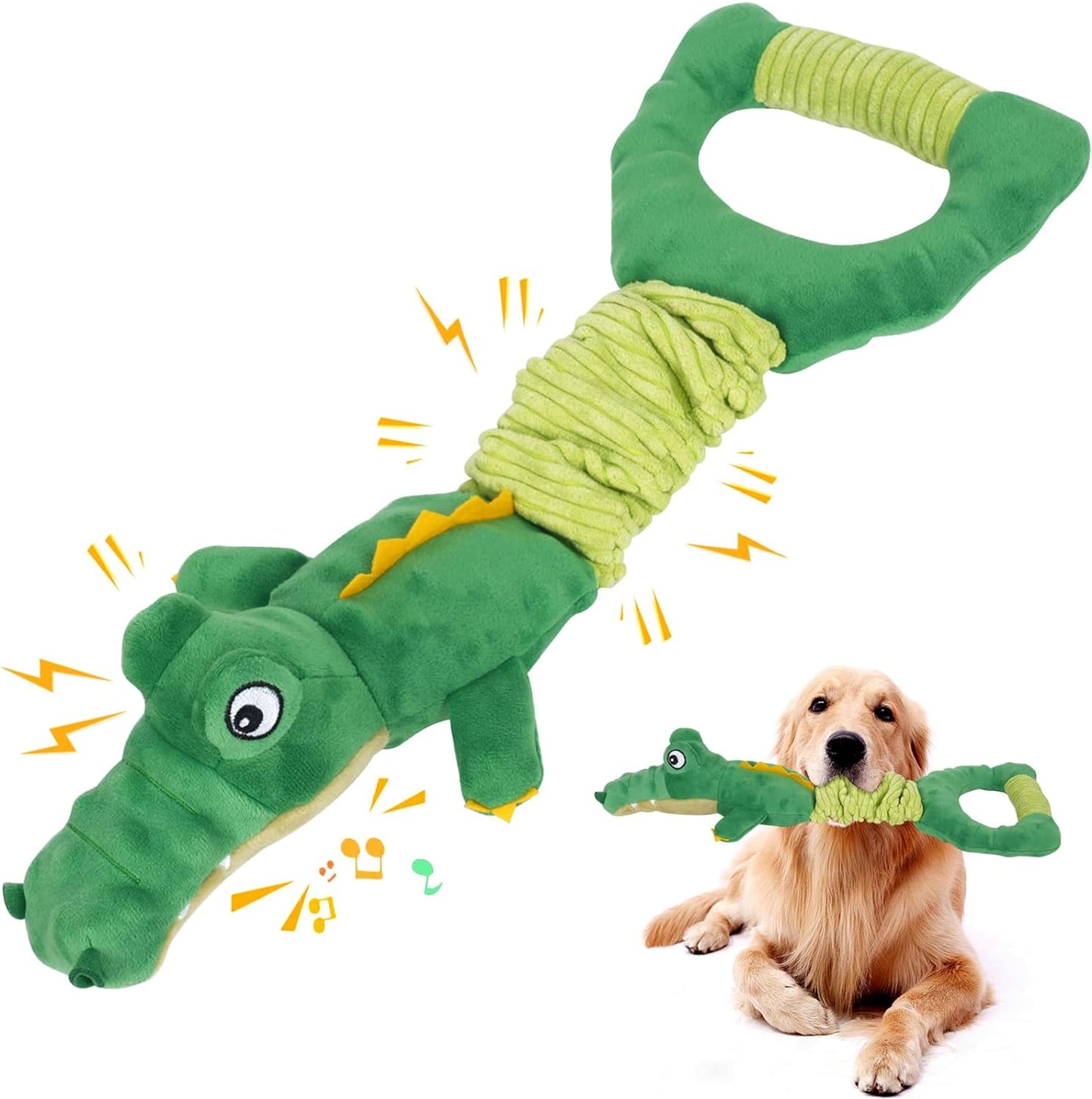 Plush Squeaky Dog Toy, Tug of War Dog Interactive Toy, Large Dog Toys, Durable Dog Toy Large Breed, Dog Toys for Large Dogs, Stuffed Dog Toys for Puppies, Small, Medium, Large Dogs