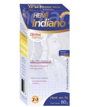 Henê Powder Bluish Blue Black Straightening Dyeing Henna 80g - Divina Dama