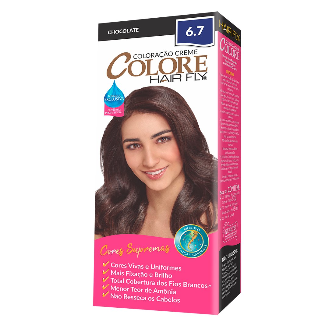 Hair Fly Coloring Cream Colors 6.7 - Chocolate 125g