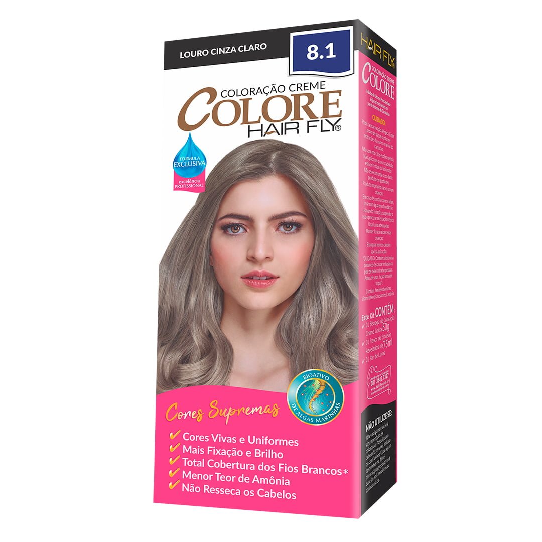 Hair Fly Coloring Cream Colors 8.1 - Light Gray 125g