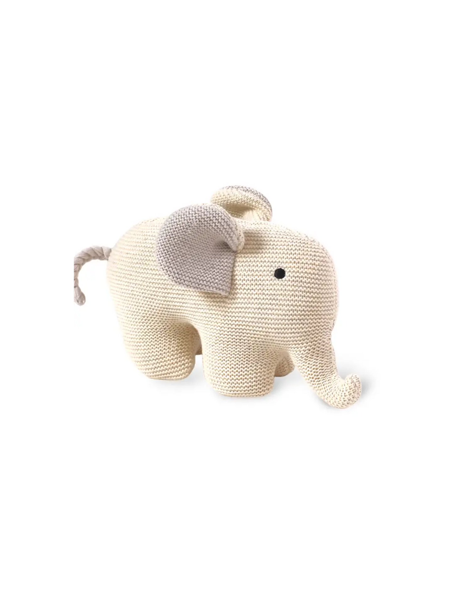 Organic Cotton Elephant Knit Stuffed Animal Toy