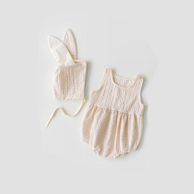 Girl's Clothing Pink / 3-6M Check Print Sleeveless Jumpsuits