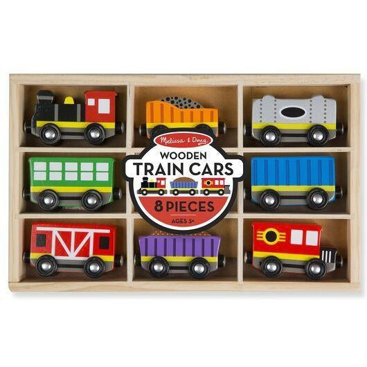 Melissa & Doug Wooden Train Cars