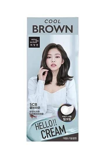 Mise En Scene Hello Cream Hair Color - Cool Brown 5CB - Palace Beauty Galleria