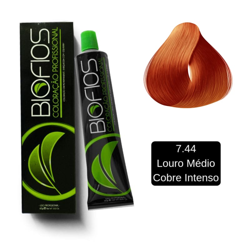Biofios Profissional 7.44 Medium Blond Copper Permanent 60g
