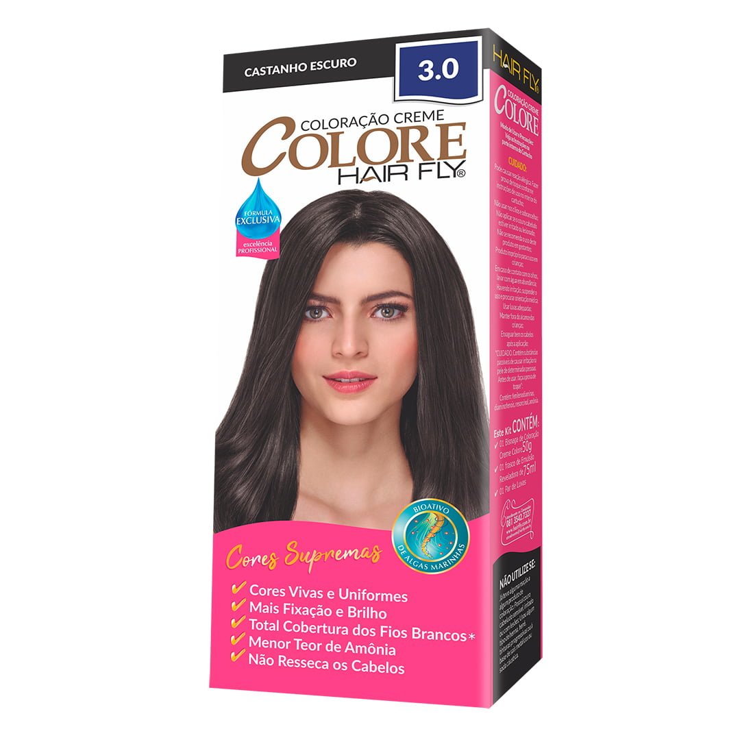 Hair Fly Coloring Color Color 3.0 - Dark Brown 125g