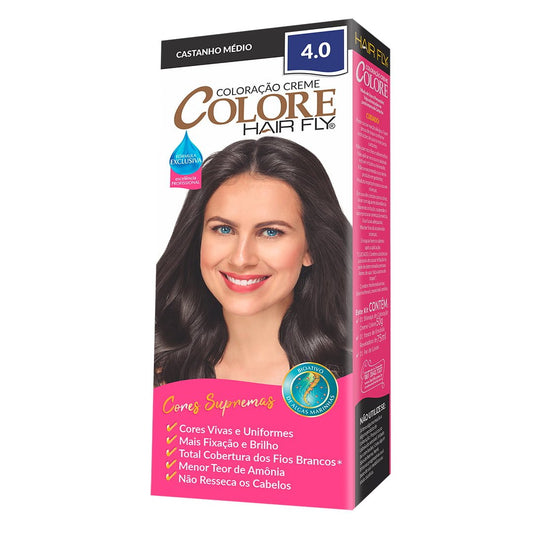 Hair Fly Coloring Cream Colors 4.0 - Medium Brown 125g