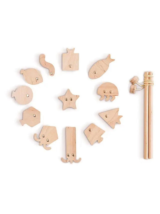 Sea Creatures Wooden Fishing Game