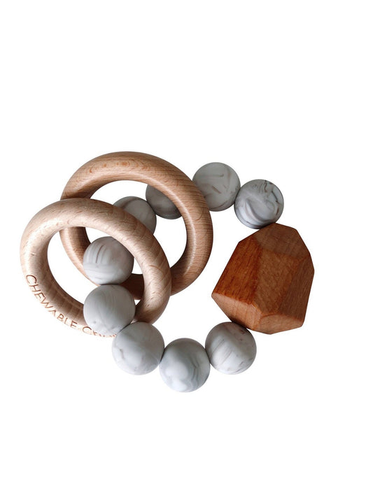 Silicone + Wood Teether Ring