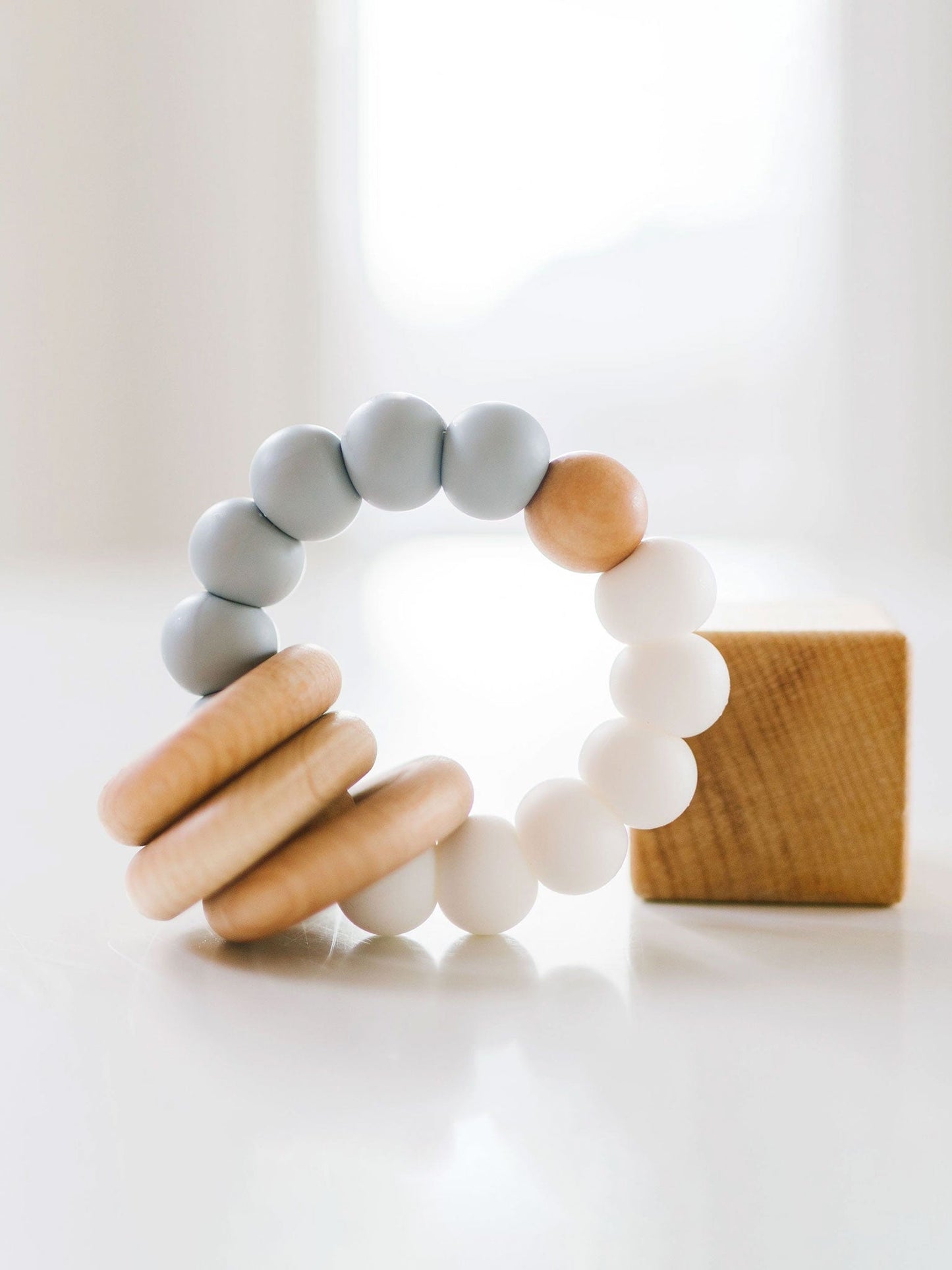 Silicone + Wood Teether Ring