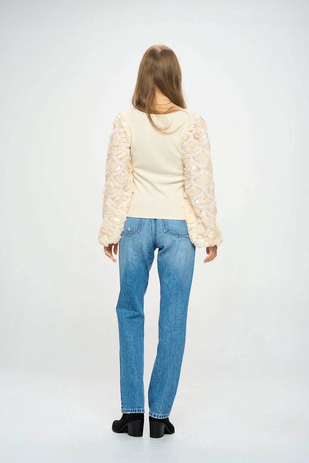 Large Sequin Sleeve Top