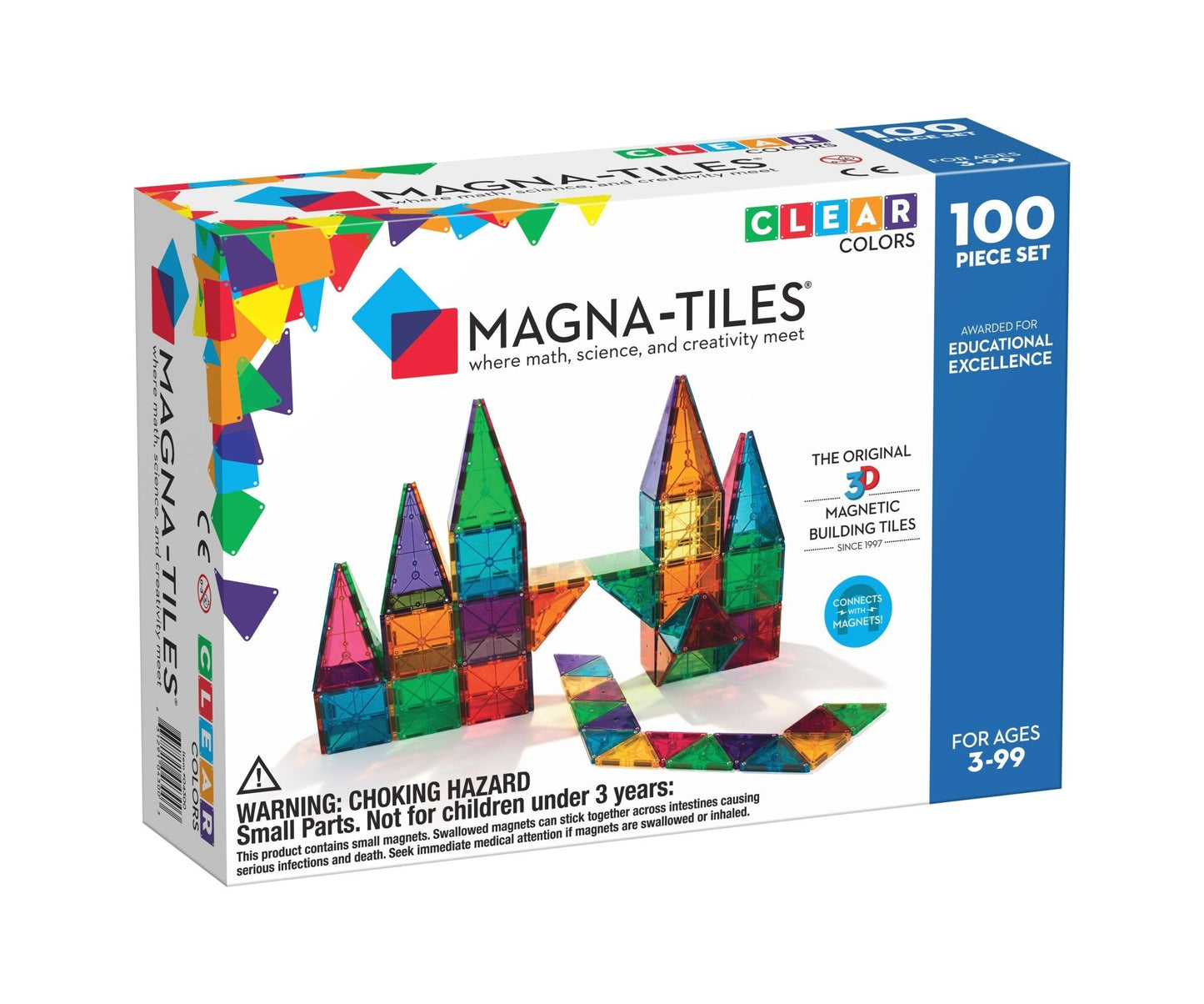 Magna-Tiles Clear Colors 100-piece Set