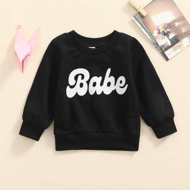 Girl's Clothing B / 12M Letter Printed Long Sleeve Sweatshirt