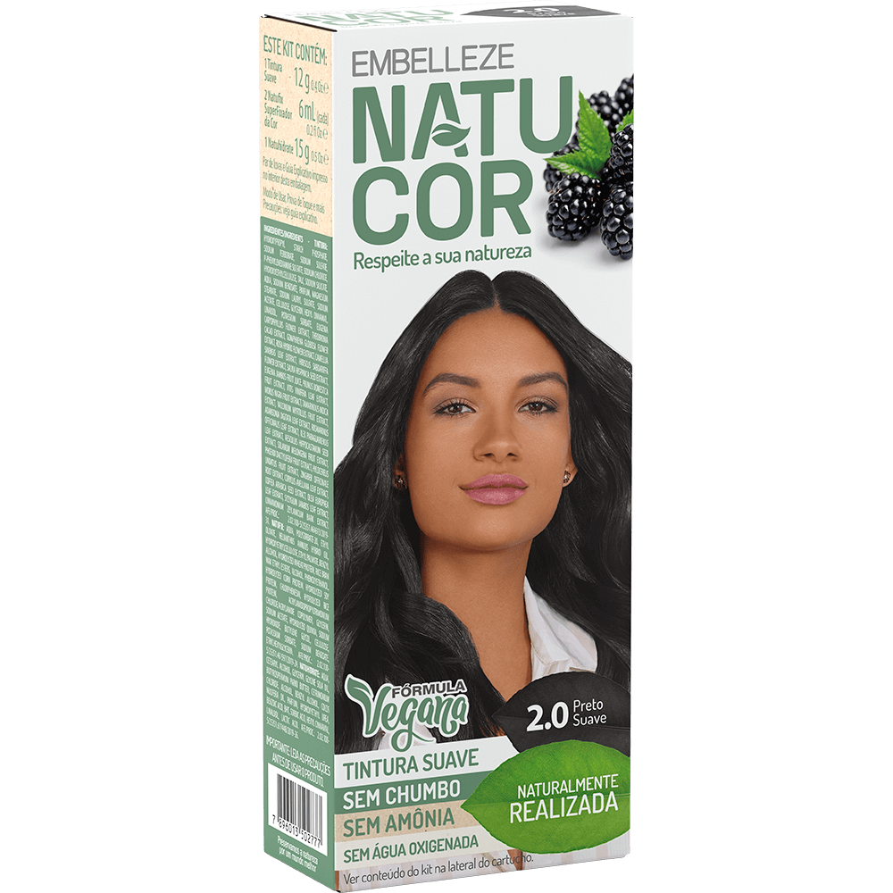 Natucor Hair Dye Naturally Made Soft Black Blackberry Complete